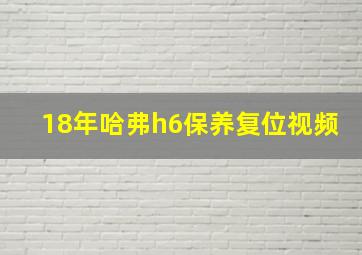 18年哈弗h6保养复位视频