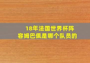 18年法国世界杯阵容姆巴佩是哪个队员的