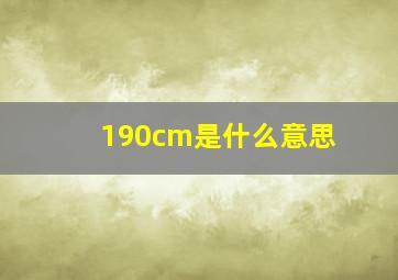 190cm是什么意思