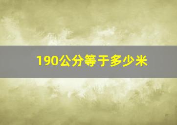 190公分等于多少米