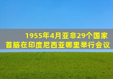 1955年4月亚非29个国家首脑在印度尼西亚哪里举行会议