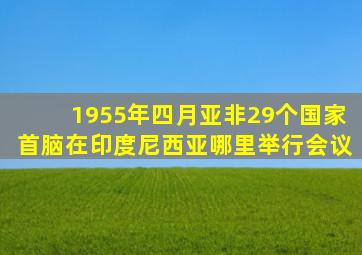 1955年四月亚非29个国家首脑在印度尼西亚哪里举行会议