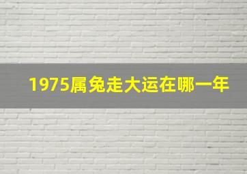 1975属兔走大运在哪一年