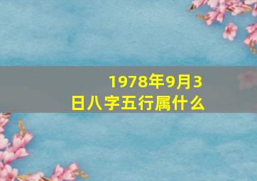 1978年9月3日八字五行属什么