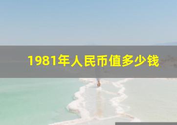 1981年人民币值多少钱