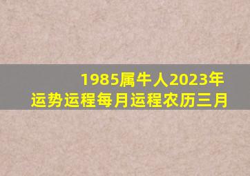 1985属牛人2023年运势运程每月运程农历三月