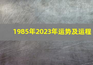 1985年2023年运势及运程