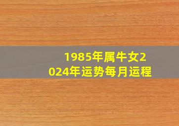 1985年属牛女2024年运势每月运程