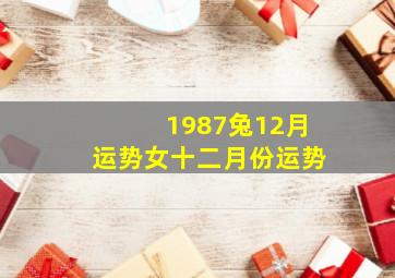 1987兔12月运势女十二月份运势