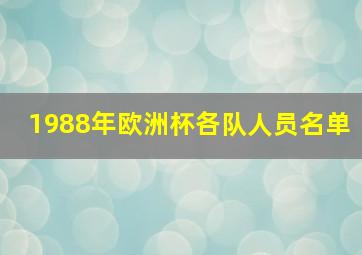 1988年欧洲杯各队人员名单