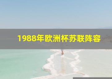 1988年欧洲杯苏联阵容