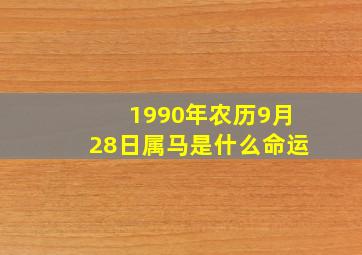 1990年农历9月28日属马是什么命运