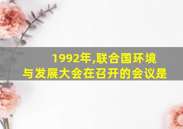 1992年,联合国环境与发展大会在召开的会议是