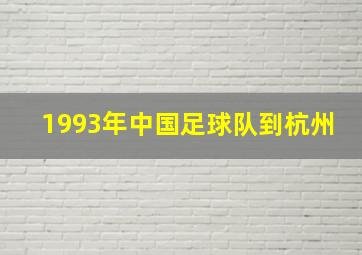 1993年中国足球队到杭州