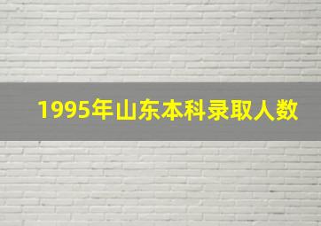 1995年山东本科录取人数