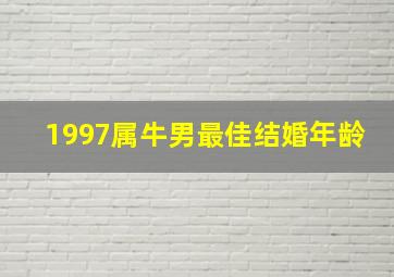 1997属牛男最佳结婚年龄