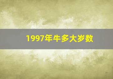 1997年牛多大岁数