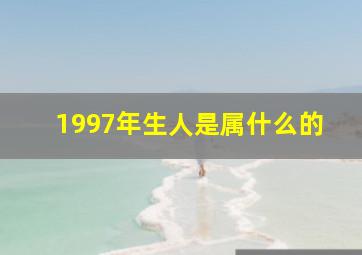 1997年生人是属什么的