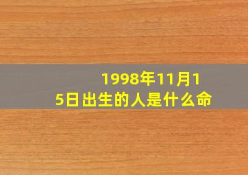 1998年11月15日出生的人是什么命