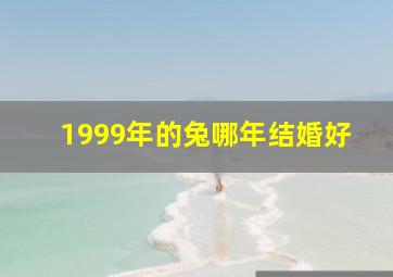 1999年的兔哪年结婚好