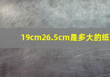 19cm26.5cm是多大的纸