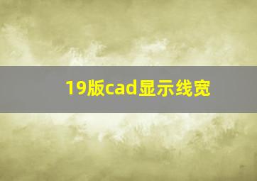 19版cad显示线宽