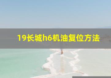 19长城h6机油复位方法