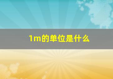 1m的单位是什么