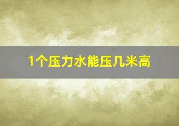 1个压力水能压几米高