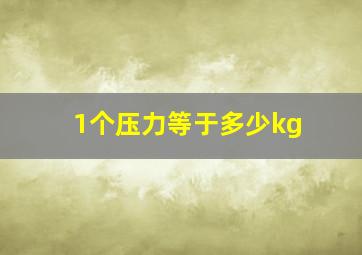 1个压力等于多少kg