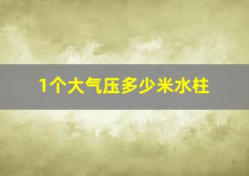 1个大气压多少米水柱