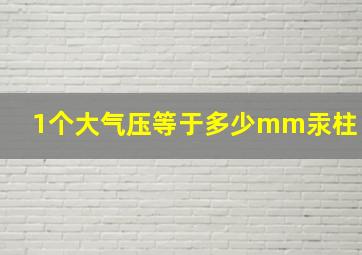 1个大气压等于多少mm汞柱