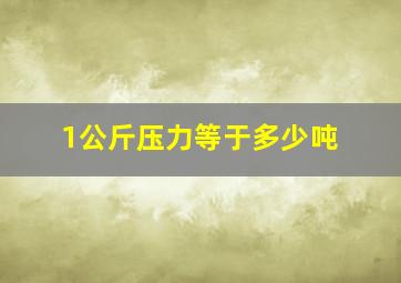 1公斤压力等于多少吨