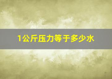 1公斤压力等于多少水