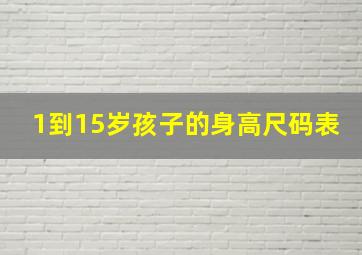 1到15岁孩子的身高尺码表