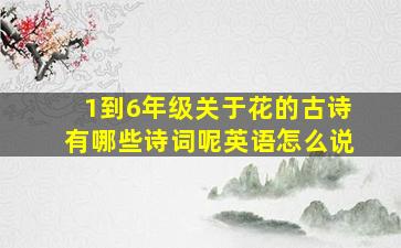 1到6年级关于花的古诗有哪些诗词呢英语怎么说