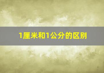 1厘米和1公分的区别