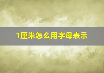 1厘米怎么用字母表示