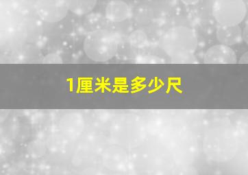 1厘米是多少尺