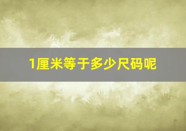 1厘米等于多少尺码呢