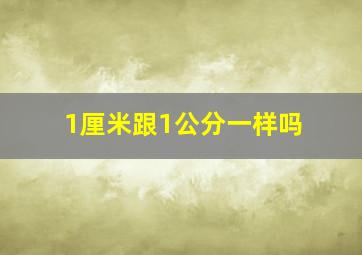 1厘米跟1公分一样吗