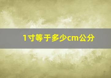 1寸等于多少cm公分