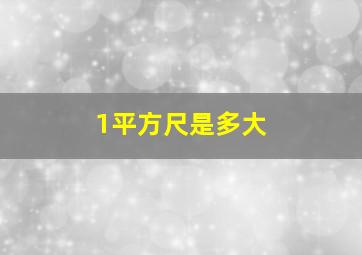 1平方尺是多大