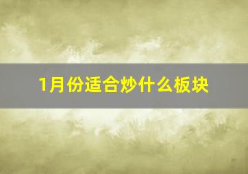 1月份适合炒什么板块