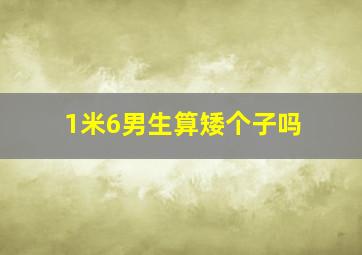 1米6男生算矮个子吗