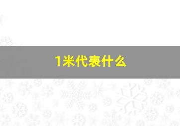 1米代表什么