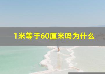 1米等于60厘米吗为什么