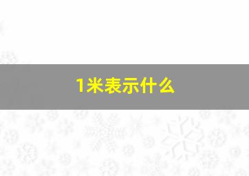 1米表示什么