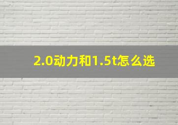 2.0动力和1.5t怎么选