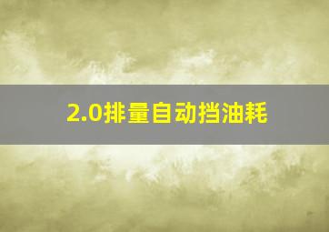 2.0排量自动挡油耗